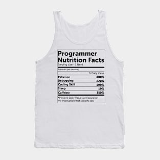 Programmer Nutrition Facts Tank Top